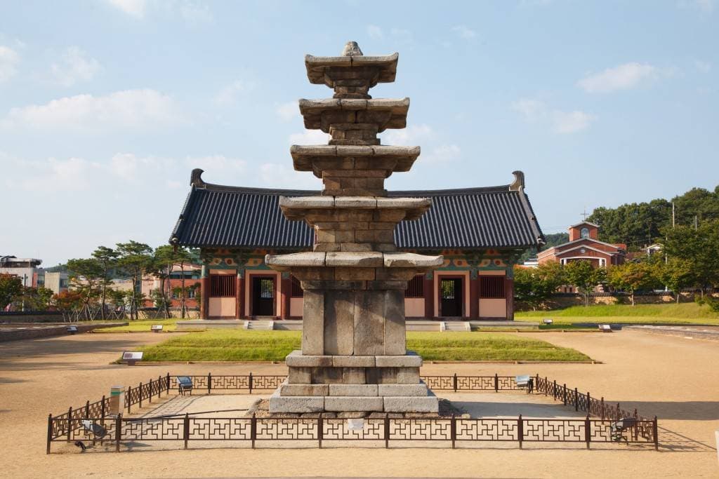 A Baekje heritage site in Buyeo, the Sabi-era capital